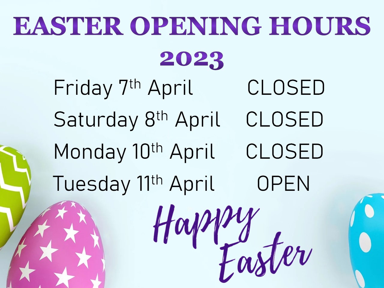 Easter Hours 2023 With Year For Website 